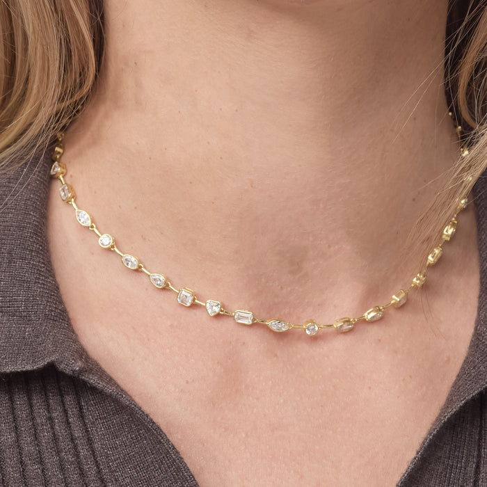 Bezel Set Crystal Necklace