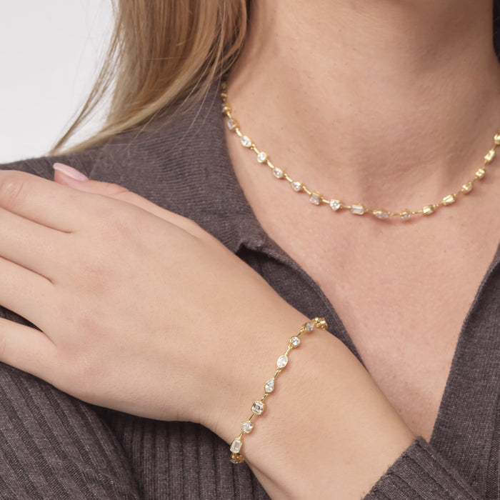 Bezel Set Crystal Bracelet