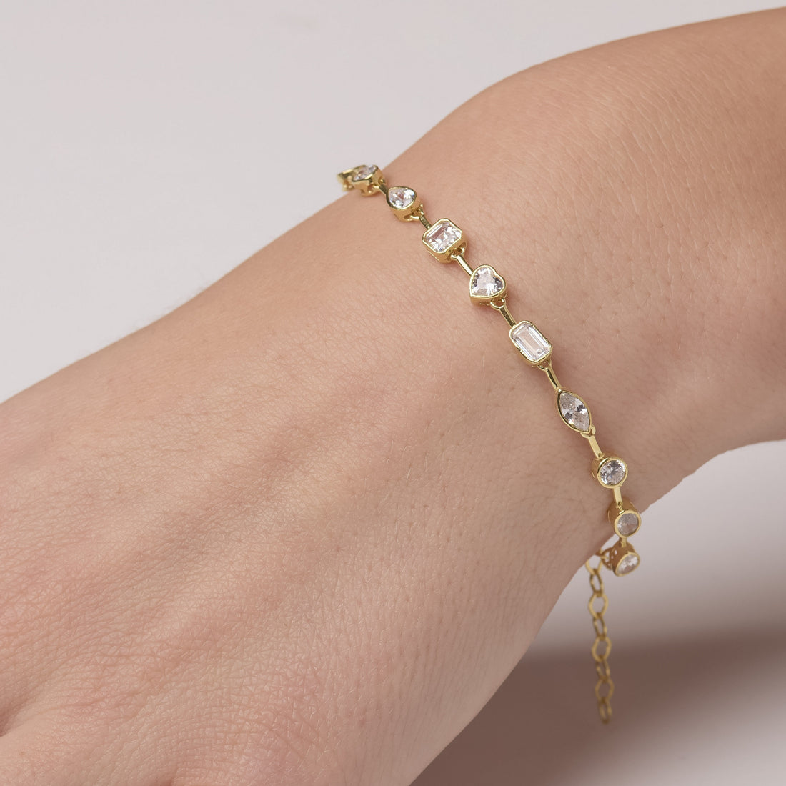 Bezel Set Crystal Bracelet