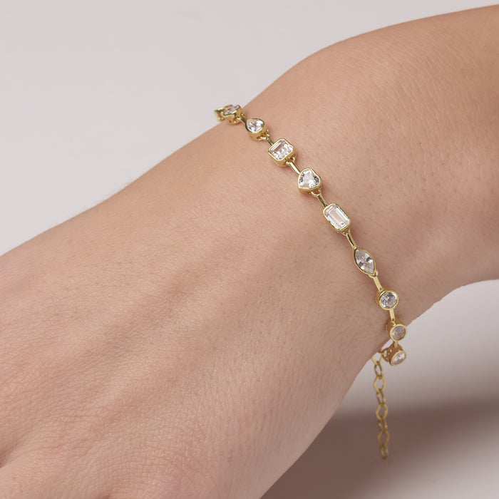 Bezel Set Crystal Bracelet