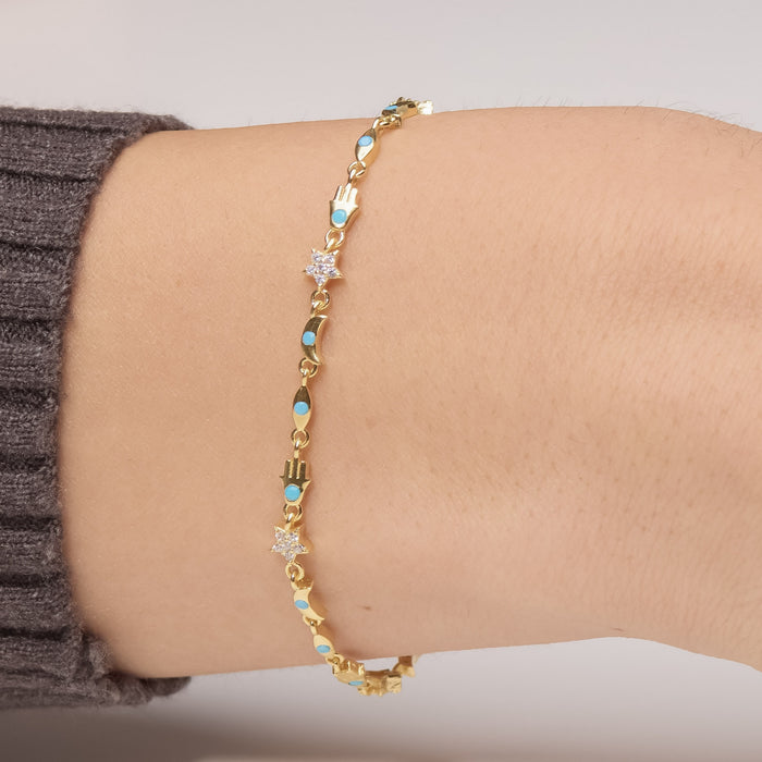 Hamsa and Star Bracelet