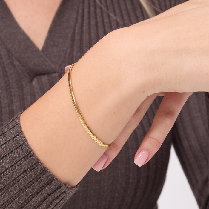 Gold Herringbone Bracelet