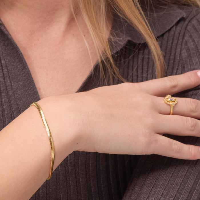 Gold Herringbone Bracelet