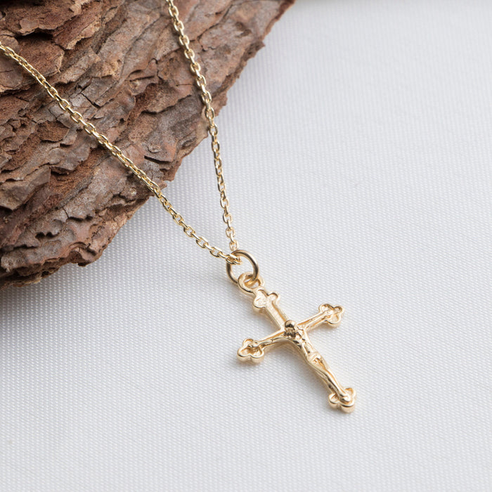 Gold Vermeil Crucifix Necklace