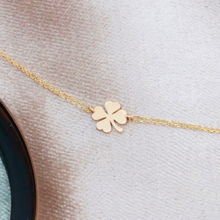 14k Gold Four Leaf Clover Bracelet