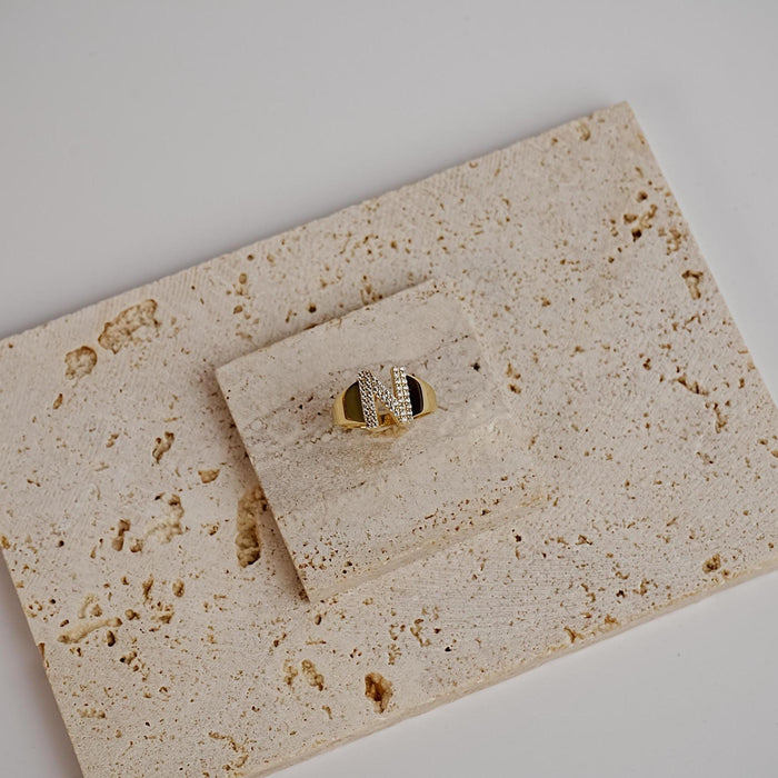 Personalized 14k Solid Gold Initial Ring