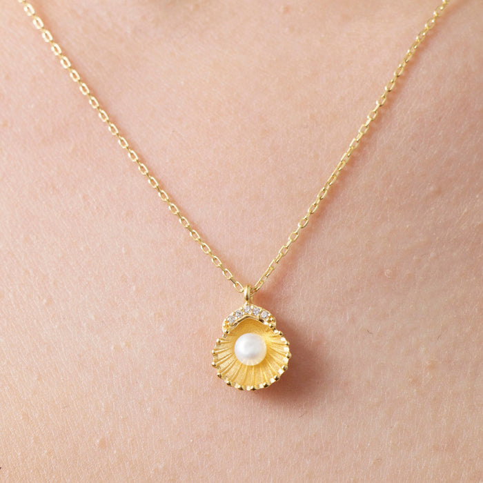 Gold Vermeil Pearl Shell Necklace