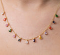 Multi Gemstone Station Necklace