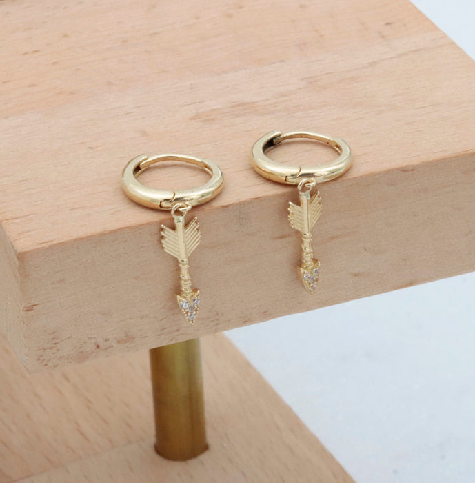 14K Solid Gold Huggie Hoop Earrings