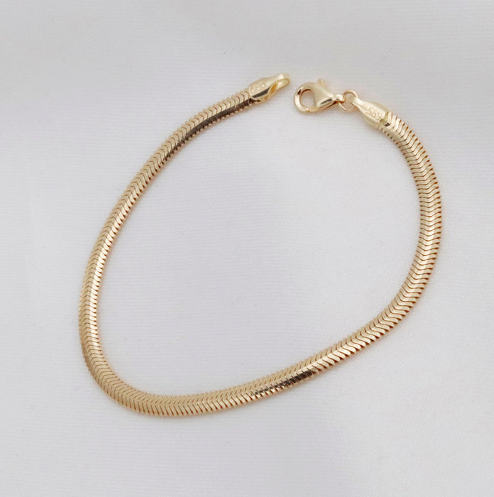 14K Solid Gold Snake Chain Bracelet