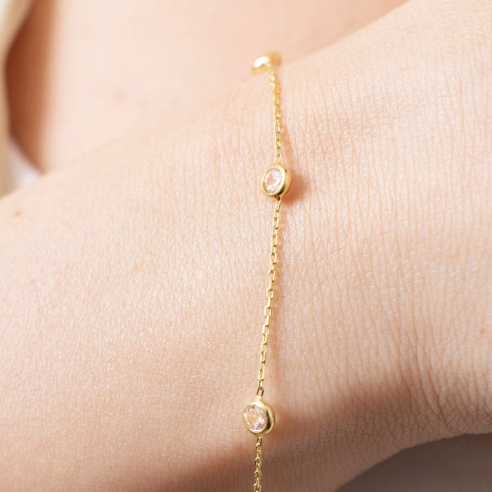 Dainty CZ Station Bracelet
