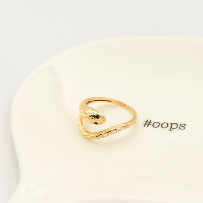 14k Gold Minimalist Snake Wrap Ring