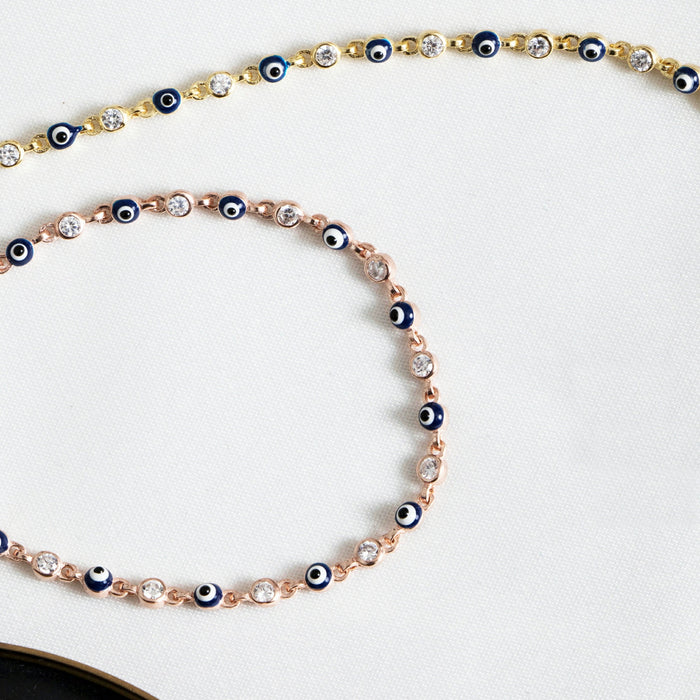 Gold-Filled Evil Eye Tennis Bracelet
