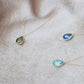 Blue Topaz & Quartz Gemstone Pendant Necklace