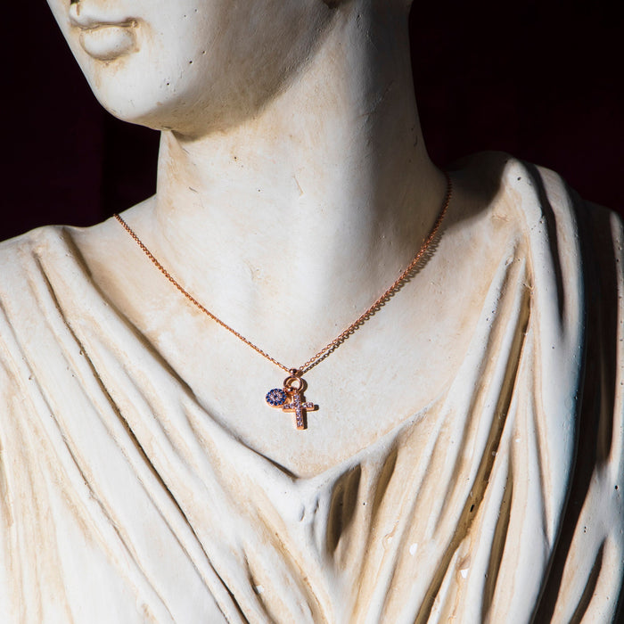 Gold Evil Eye Cross Necklace