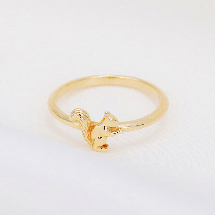 14k Gold Squirrel Ring