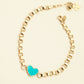 Heart Bracelet with Blue Enamel