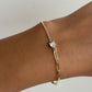 Paperclip Chain Bracelet with Solitaire Stone