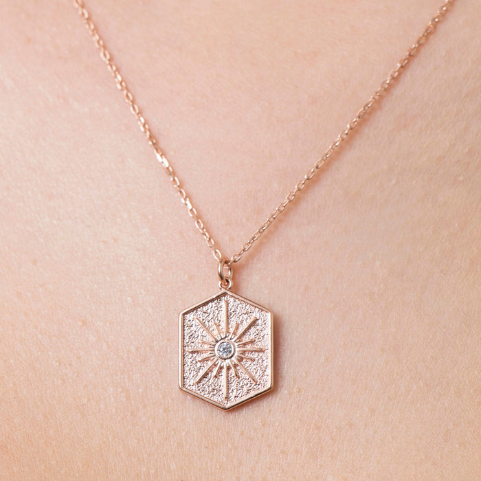 Radiant Gold Sun Medallion Necklace