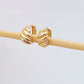 Vintage 14k Gold Chunky Croissant Hoop Earrings