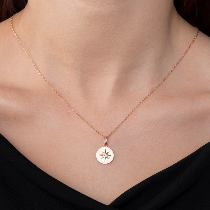 Gold Starburst Coin Necklace