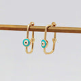 Evil Eye Paperclip Earrings