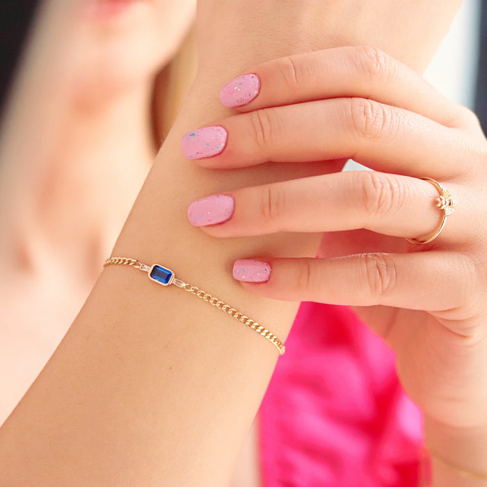 14k Solid Gold Sapphire Bracelet