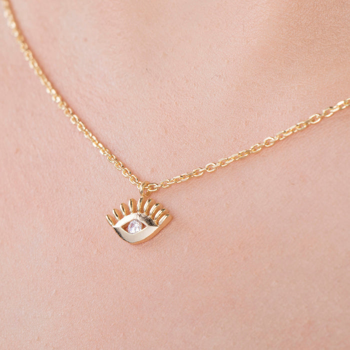 Rose Gold Evil Eye Necklace