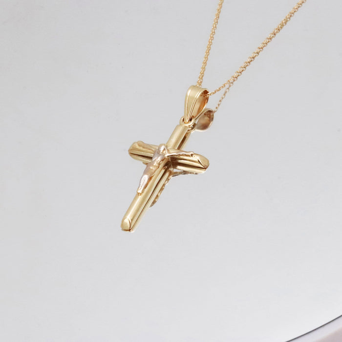 14k Gold Crucifix Pendant Necklace