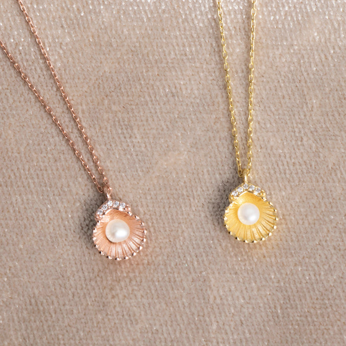 Gold Vermeil Pearl Shell Necklace