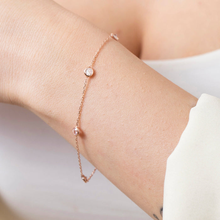 Dainty CZ Station Bracelet