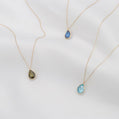 Blue Topaz & Quartz Gemstone Pendant Necklace