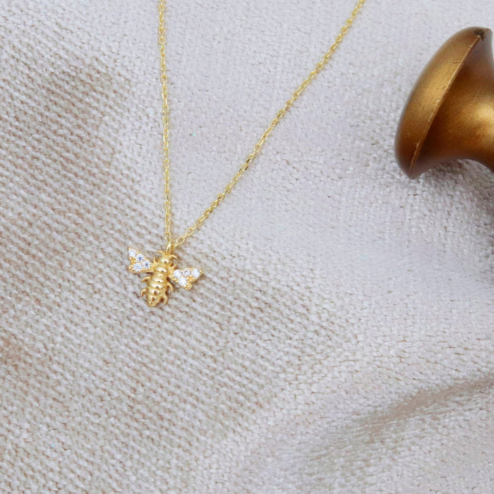 14k Gold Honey Bee Pendant