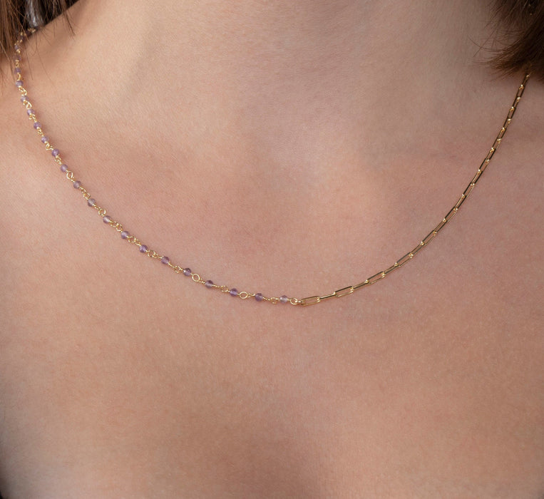 Dainty Amethyst Birthstone Necklace