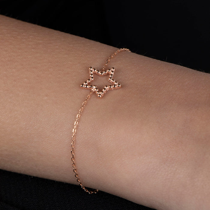 Delicate Gold & Silver Star Chain Bracelet