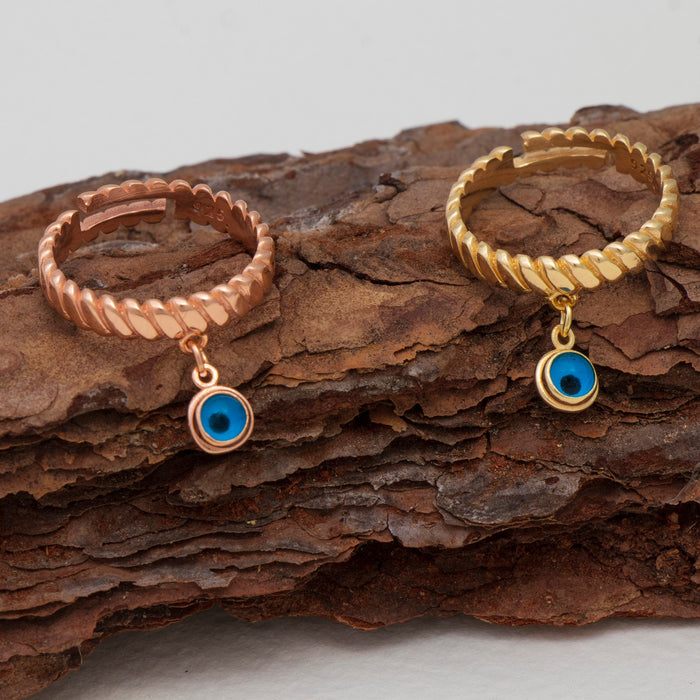 14k Gold Vermeil Evil Eye Ring