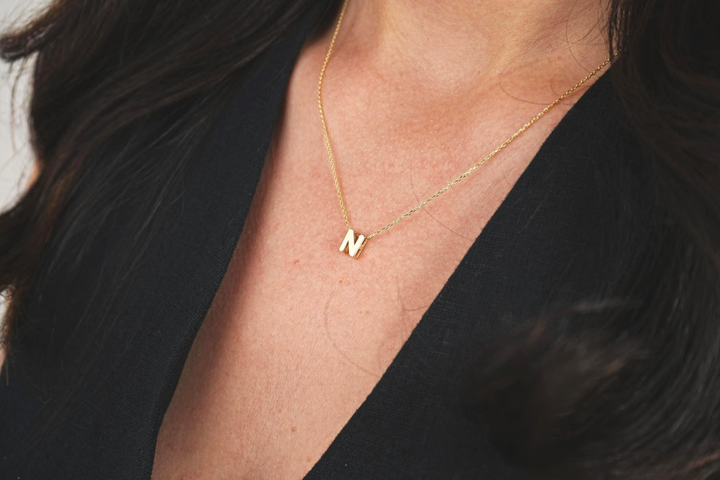 Personalized 14k Gold Initial Necklace