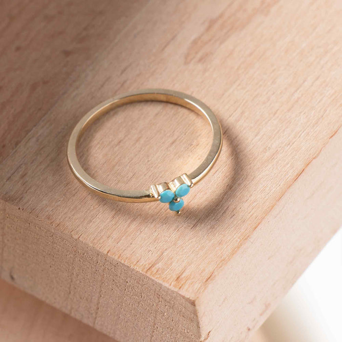 Delicate 14k Gold Turquoise Ring