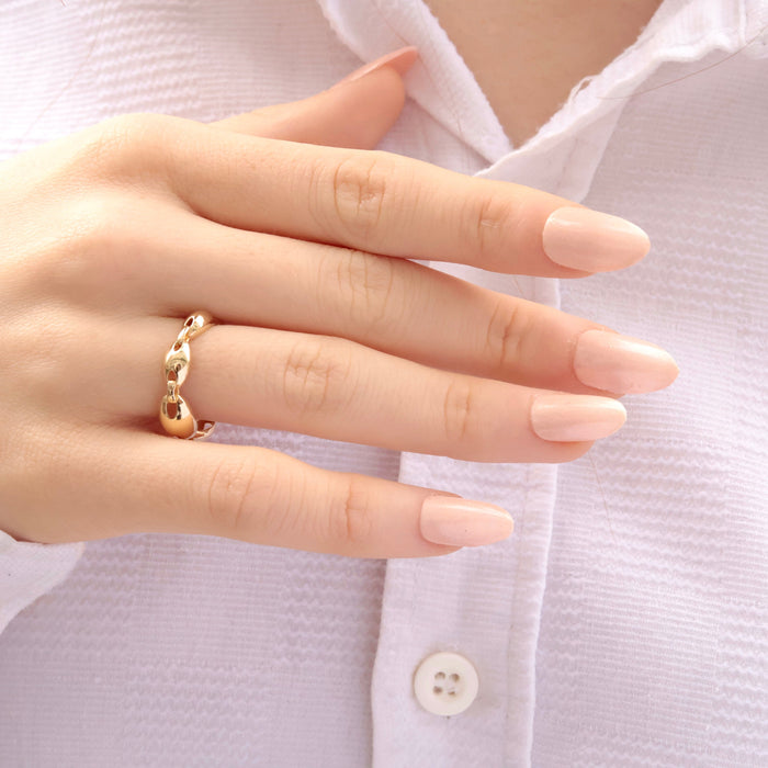 14K Solid Gold Chain Ring