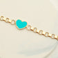 Heart Bracelet with Blue Enamel