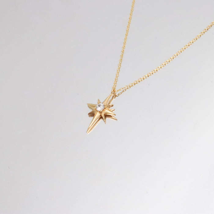 Elegant 14k Gold North Star Celestial Pendant