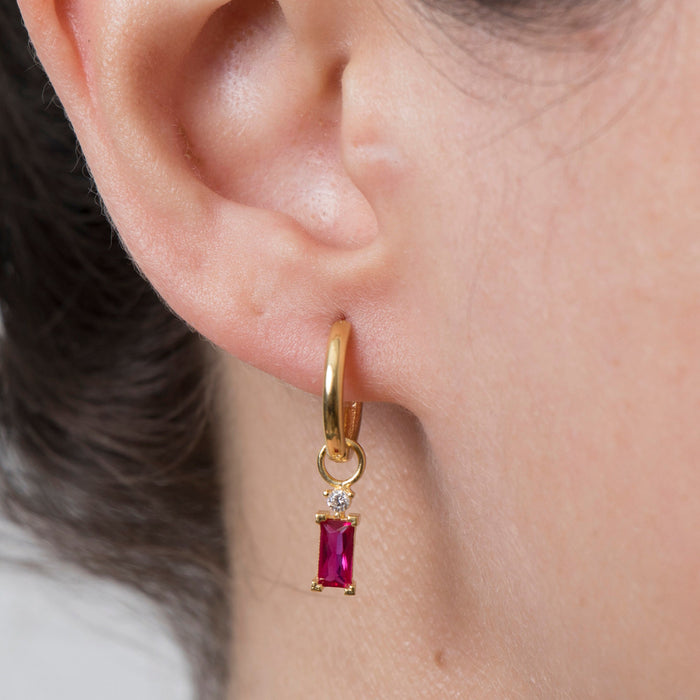 Personalized Birthstone Huggie Hoop Earrings