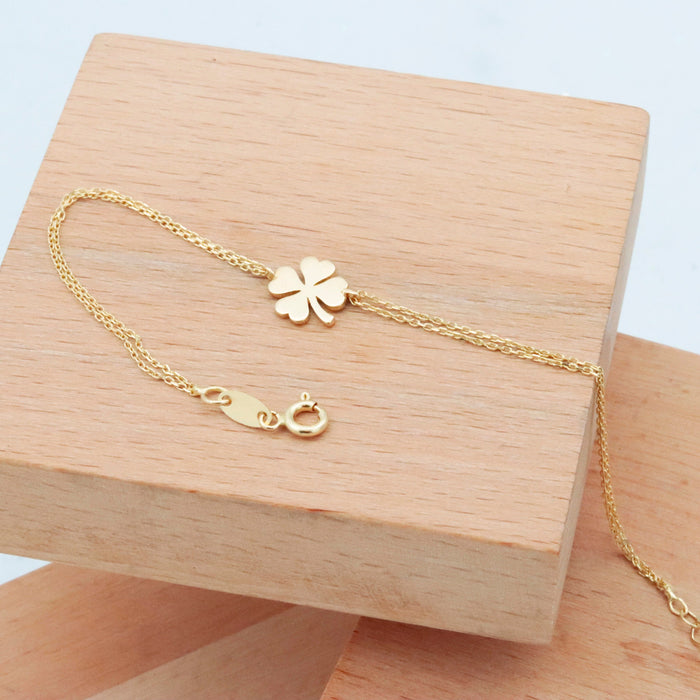 14k Gold Four Leaf Clover Bracelet