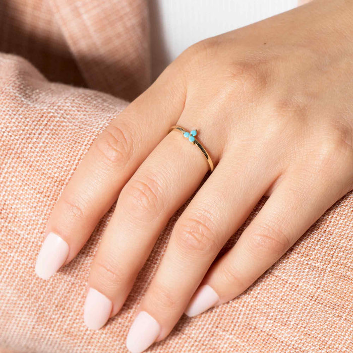 Delicate 14k Gold Turquoise Ring