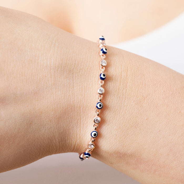 Gold-Filled Evil Eye Tennis Bracelet