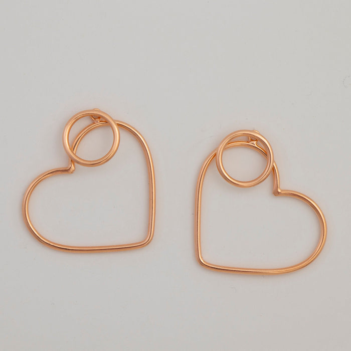 Gold Heart Huggie Hoop Earrings