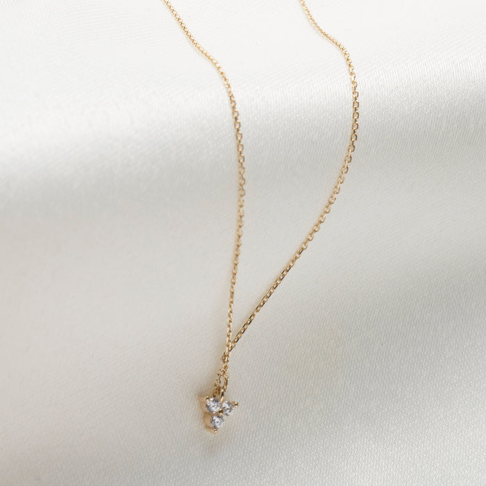 14K Solid Gold Trio Necklace