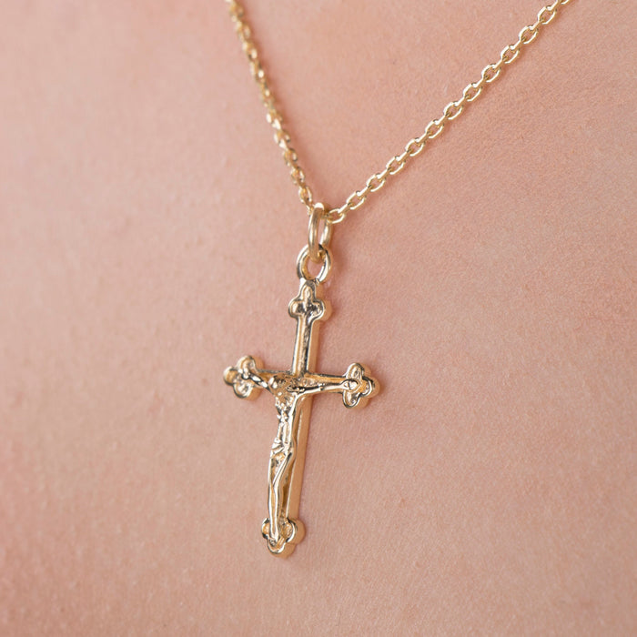 Gold Vermeil Crucifix Necklace