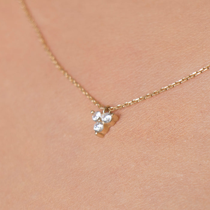 14K Solid Gold Trio Necklace