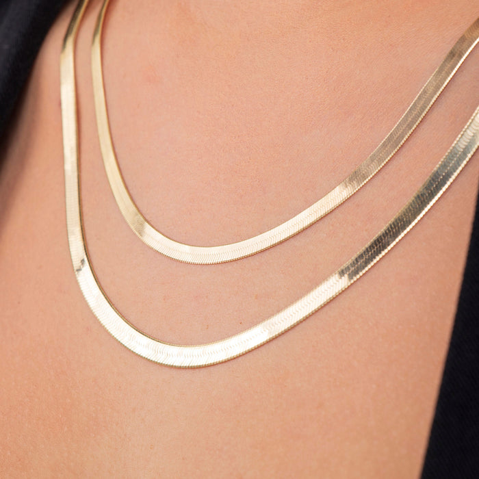 Gold Vermeil Herringbone Chain Necklace